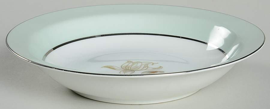 775 (Mint Green Border) Rim Soup Bowl by Jyoto-1