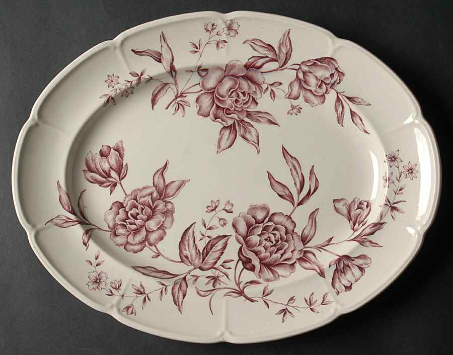 Warwick Mulberry 12" Oval Serving Platter by Johnson Brothers-1