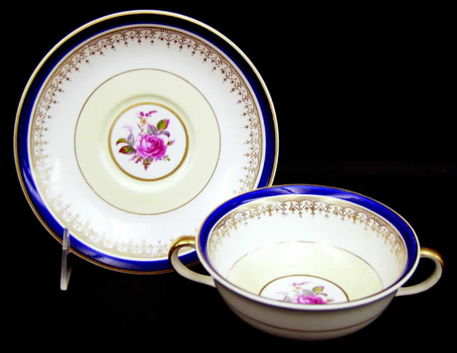 Frinton Flat Cream Soup Bowl & Saucer Set by Johnson Brothers-1