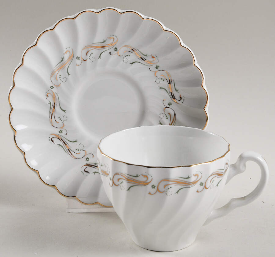 Venetian (Regency) Flat Cup & Saucer Set by Johnson Brothers-1