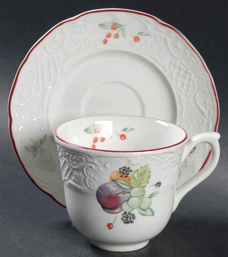 Orchard Flat Cup & Saucer Set by Johnson Brothers-1