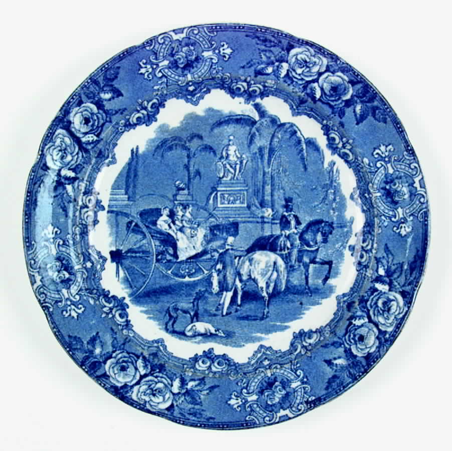 Spanish Festivities Blue Dinner Plate by George Jones & Sons-1