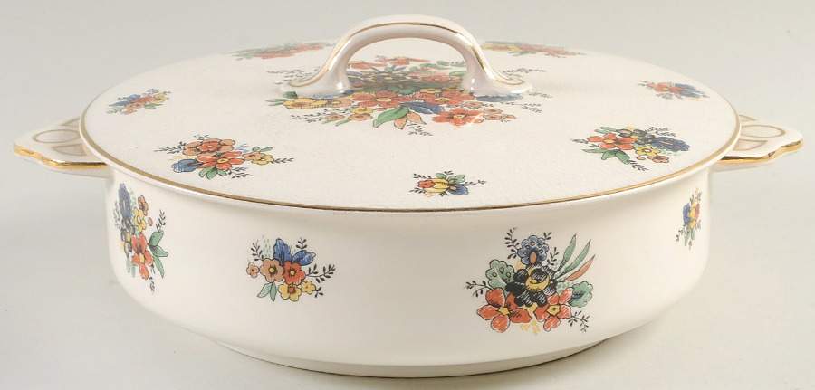 Sultana (Multicolor) Round Covered Vegetable by Johnson Brothers-1