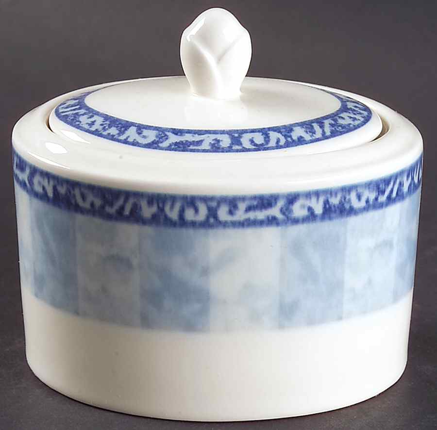Waterfall Sugar Bowl & Lid by Johnson Brothers-1