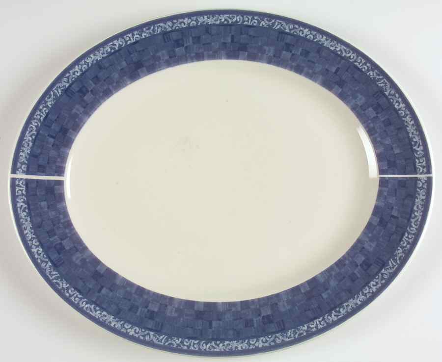 Ice Blue 13" Oval Serving Platter by Johnson Brothers-1