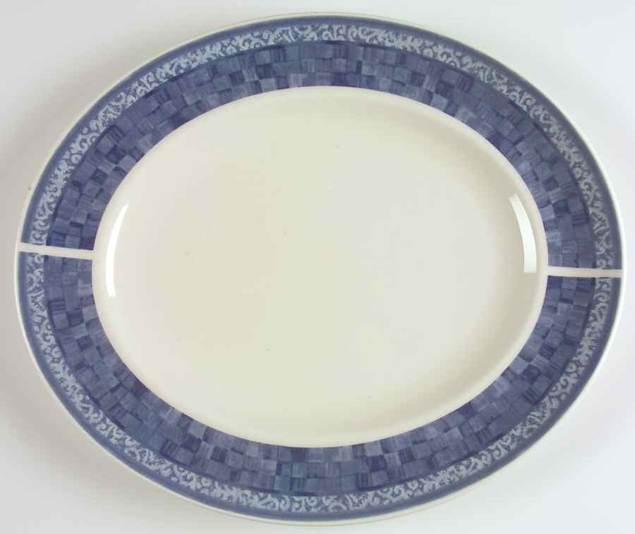 Ice Blue 12" Oval Serving Platter by Johnson Brothers-1
