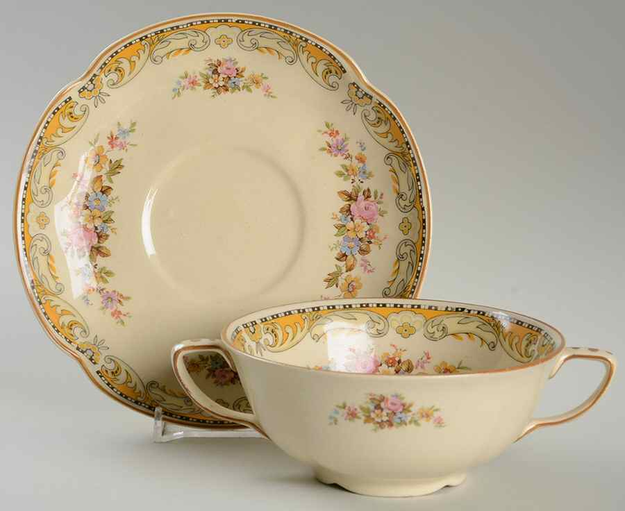 Autumn Flat Cream Soup Bowl & Saucer Set by Johnson Brothers-1