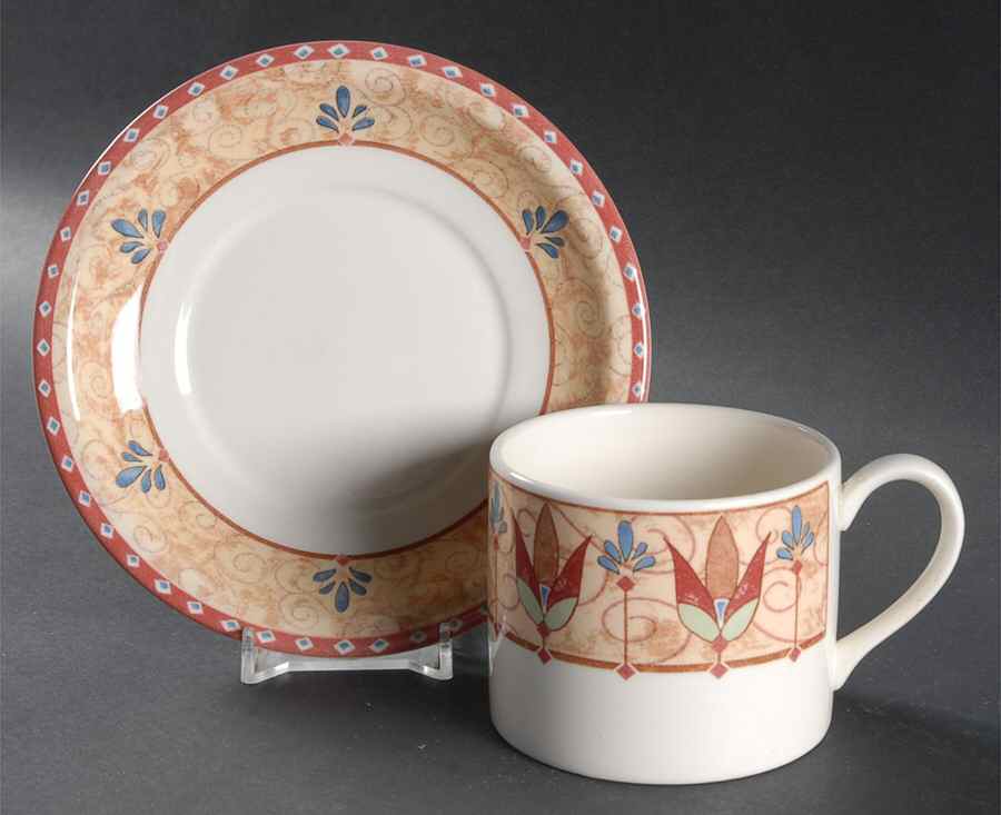 Papyrus Flat Cup & Saucer Set by Johnson Brothers-1