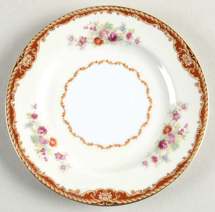 Red Traditional Bread & Butter Plate by Jyoto-1