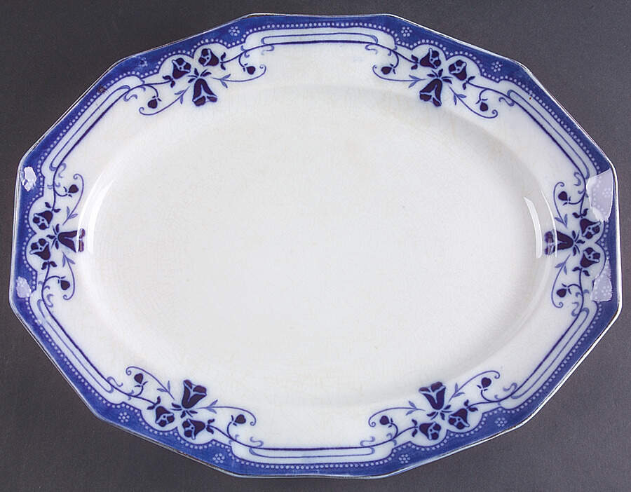 Royston (Gold Trim) 14" Oval Serving Platter by Johnson Brothers-1