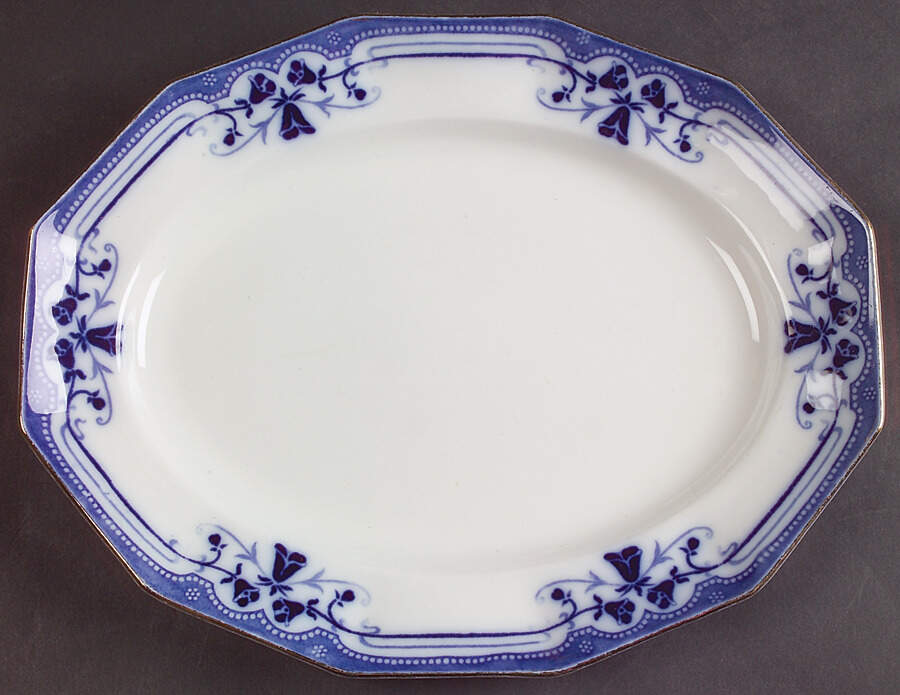 Royston (Gold Trim) 10" Oval Serving Platter by Johnson Brothers-1