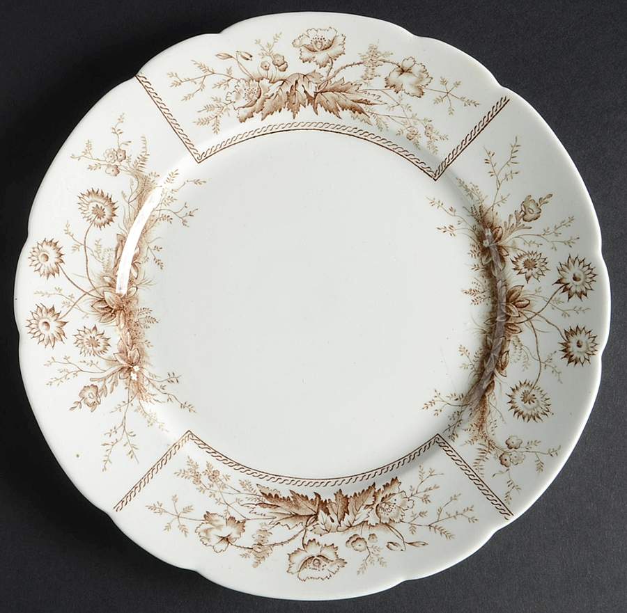Sylvan Brown (Scalloped) Salad Plate by Johnson Brothers-1