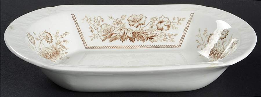 Sylvan Brown (Scalloped) 9" Oval Vegetable Bowl by Johnson Brothers-1