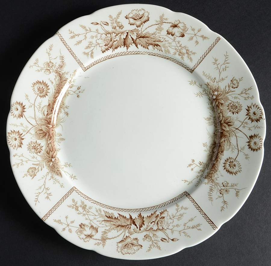 Sylvan Brown (Scalloped) Luncheon Plate by Johnson Brothers-1