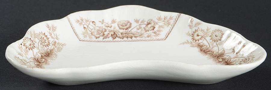 Sylvan Brown (Scalloped) Bone Dish by Johnson Brothers-1