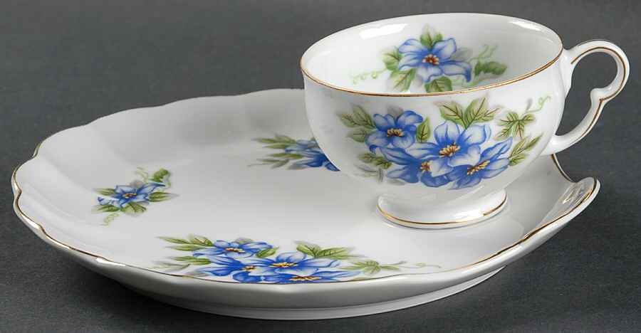 Blue Violet Snack Plate & Cup Set by ACI-1