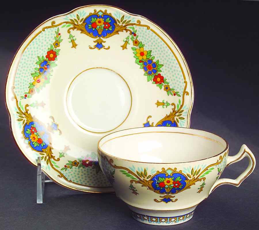 The Barclay Flat Cup & Saucer Set by George Jones & Sons-1