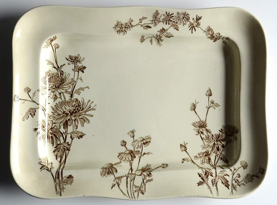 Chrysanthemum 15" Rectangular Serving Platter by George Jones & Sons-1