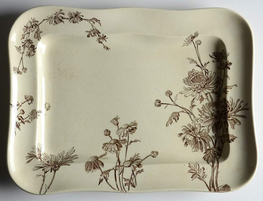 Chrysanthemum 13" Rectangular Serving Platter by George Jones & Sons-1