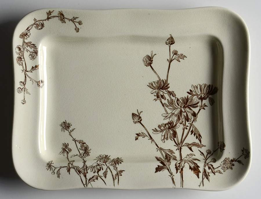 Chrysanthemum 10" Rectangular Serving Platter by George Jones & Sons-1