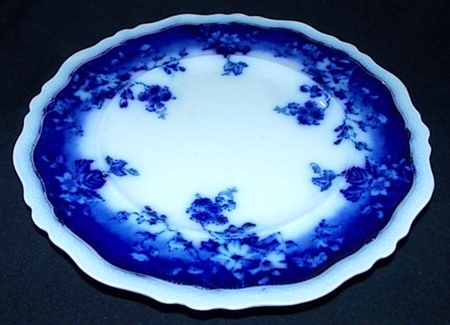 Clayton (Flow Blue, No Trim) Luncheon Plate by Johnson Brothers-1