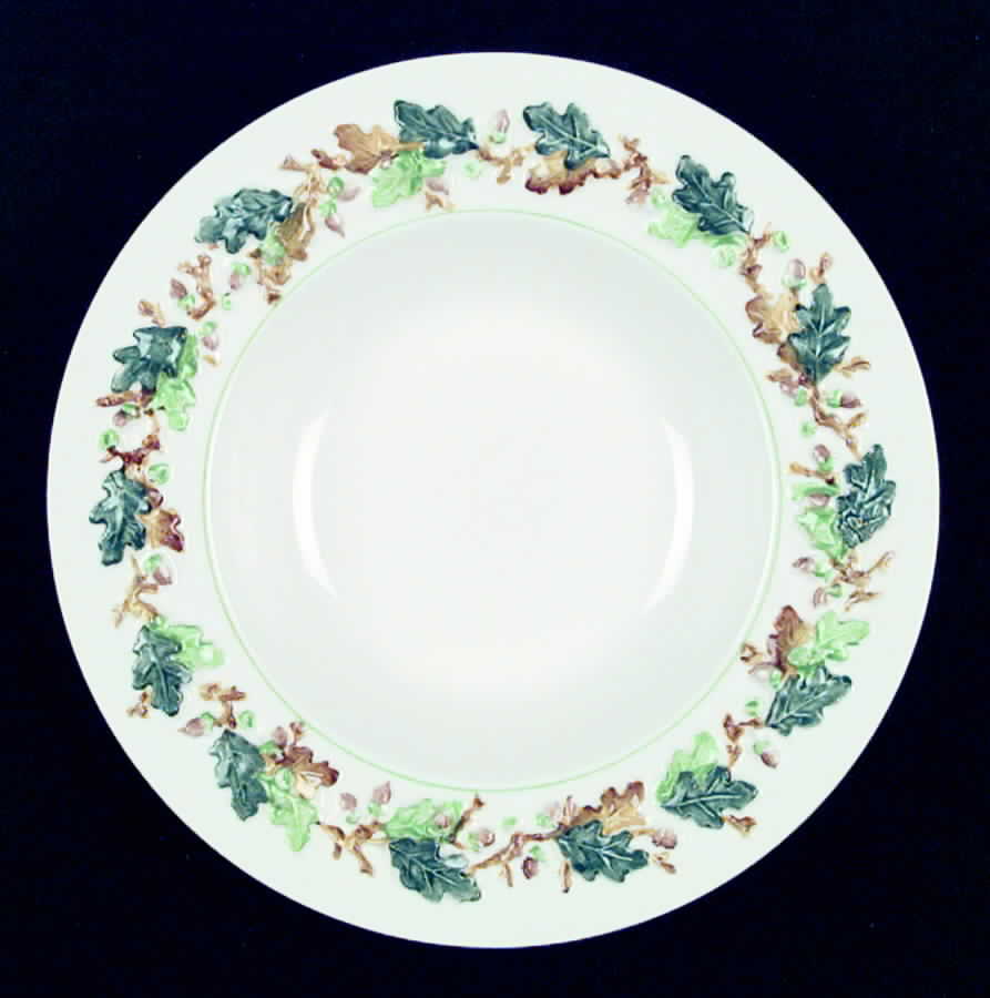 Trentham Green Brown Rim Soup Bowl by George Jones & Sons-1