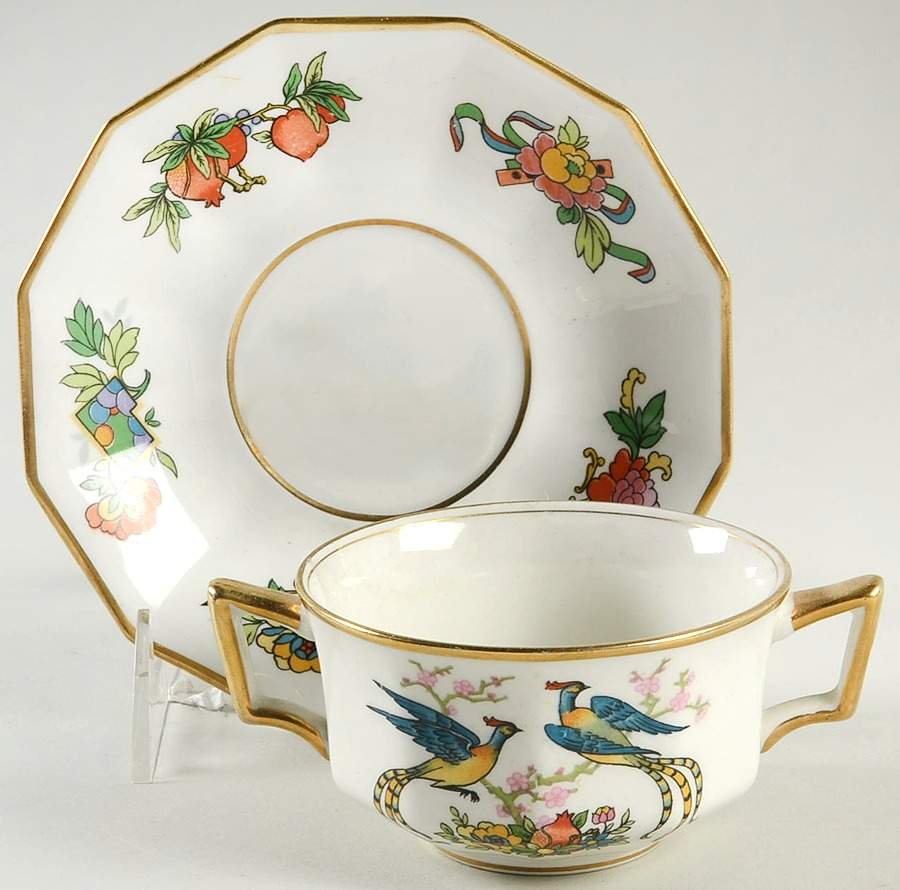 Fushan Flat Bouillon Cup & Saucer by Johnson Brothers-1