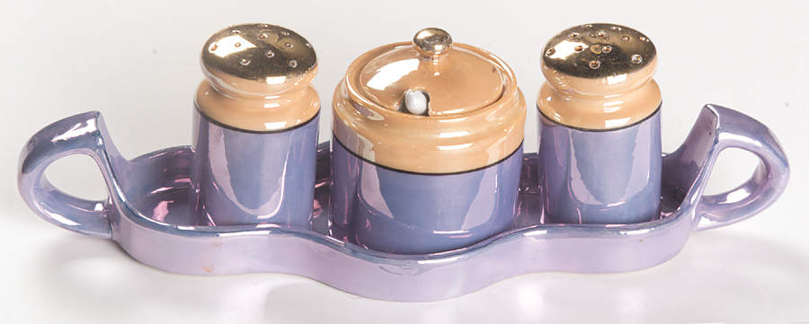 JAP117 5-Piece Condiment Set (Salt, Pepr, Mustard & Tray) by Japan-1