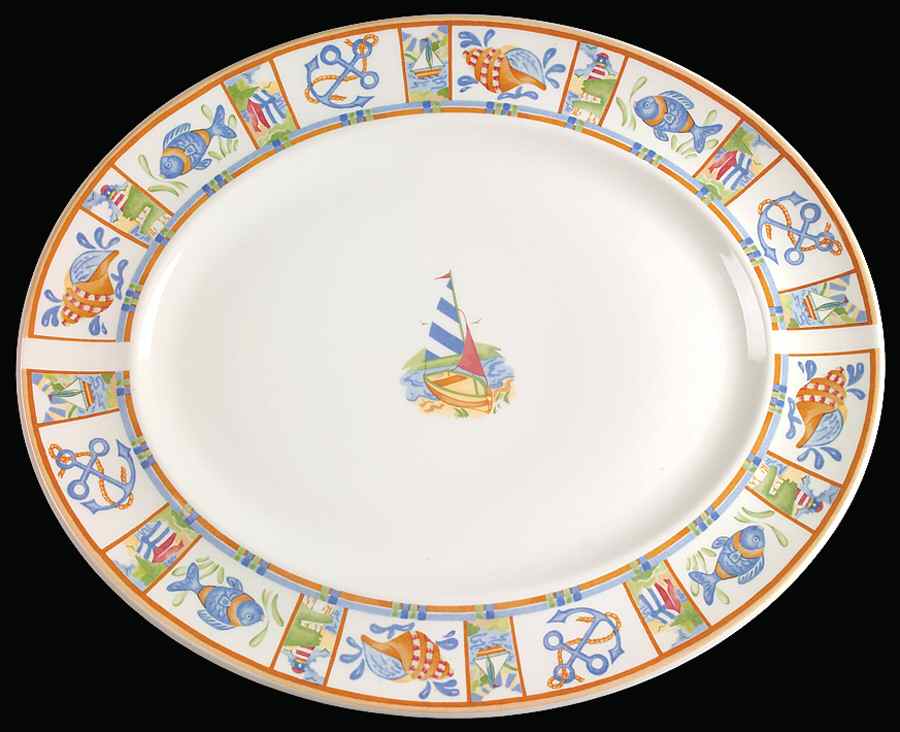 Seaside 14" Oval Serving Platter by Johnson Brothers-1