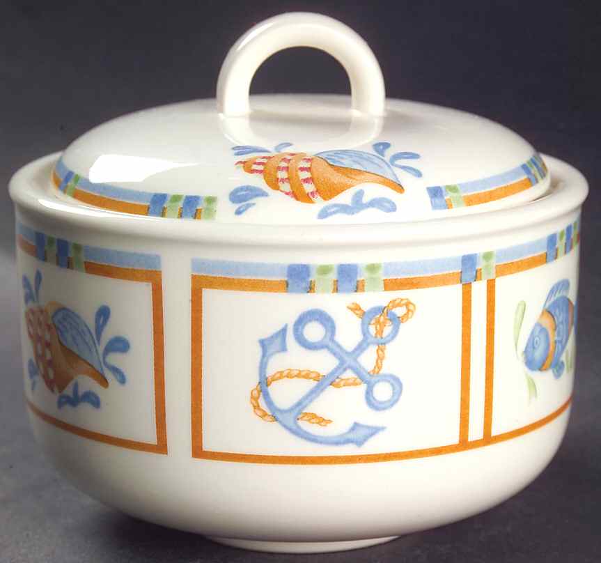 Seaside Sugar Bowl & Lid by Johnson Brothers-1
