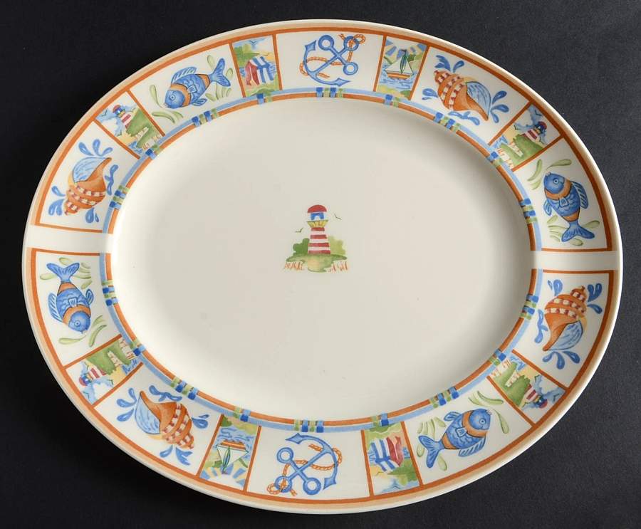 Seaside 12" Oval Serving Platter by Johnson Brothers-1