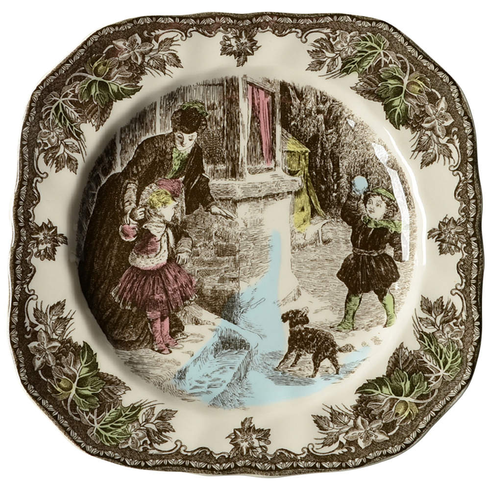 Friendly Village, The (Christmas) Square Accent Salad Plate by Johnson Brothers-1