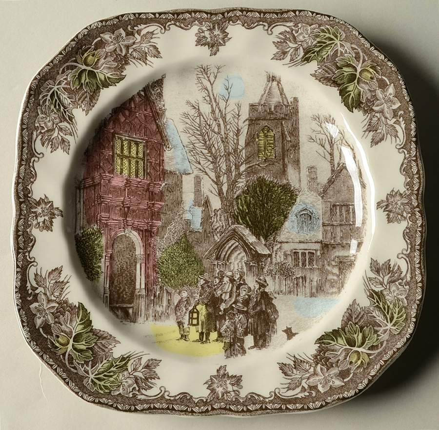 Friendly Village, The (Christmas) Square Accent Salad Plate by Johnson Brothers-1
