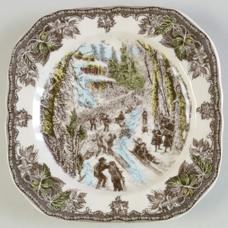 Friendly Village, The (Christmas) Square Accent Salad Plate by Johnson Brothers-1