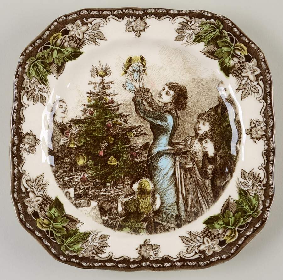 Friendly Village, The (Christmas) Square Accent Salad Plate by Johnson Brothers-1