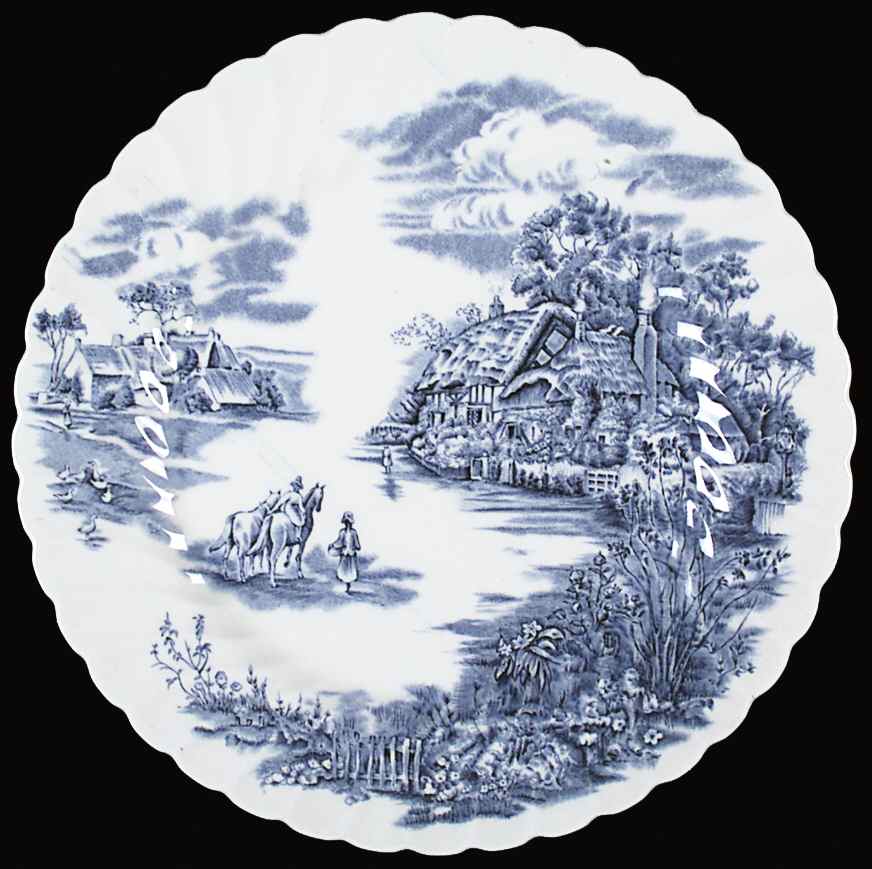 Happy England Blue Dinner Plate by Johnson Brothers-1