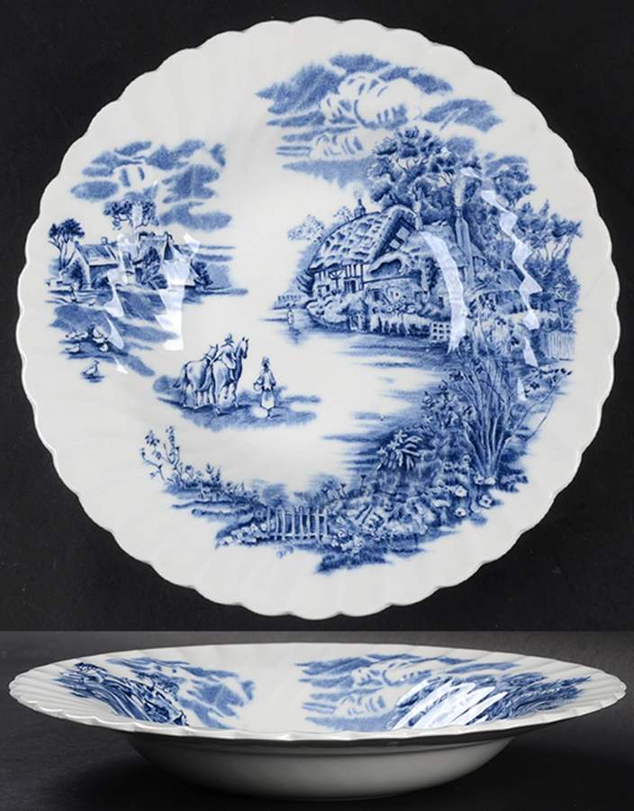 Happy England Blue Rim Soup Bowl by Johnson Brothers-1