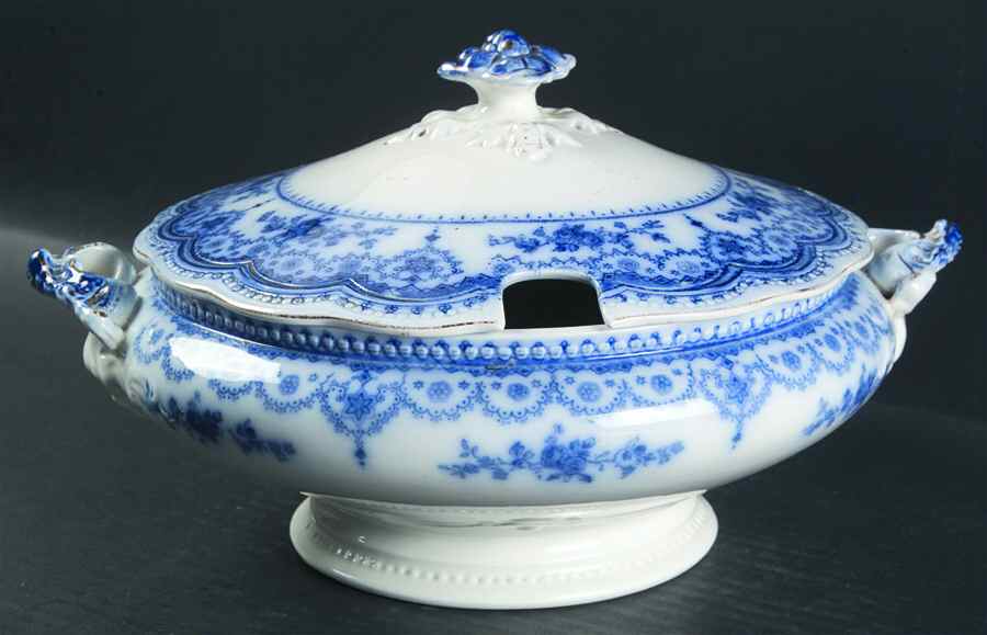 Dorothy Flow Blue Tureen &  Lid by Johnson Brothers-1