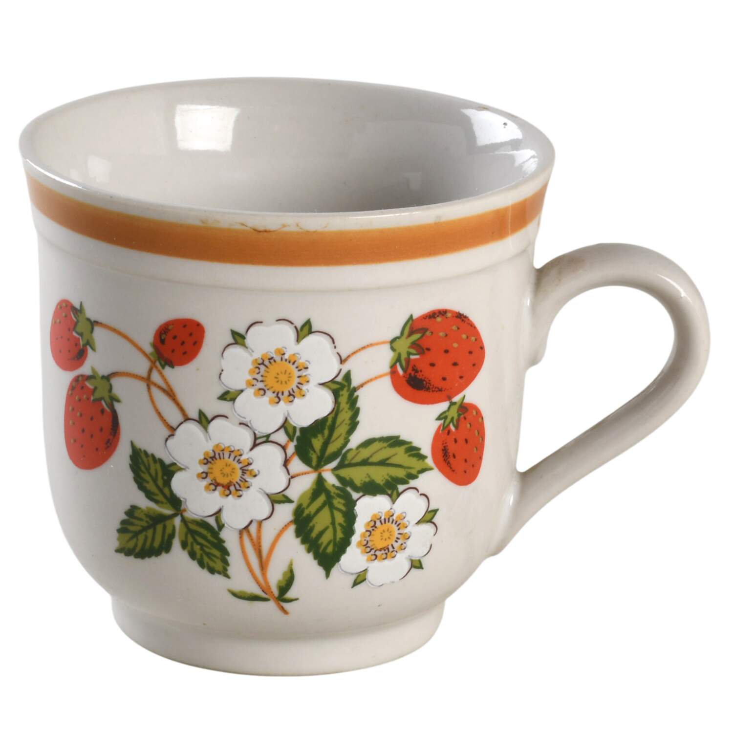 Strawberries N Cream (Coupe Quarter Inch Rim) Flat Cup by Japan-1