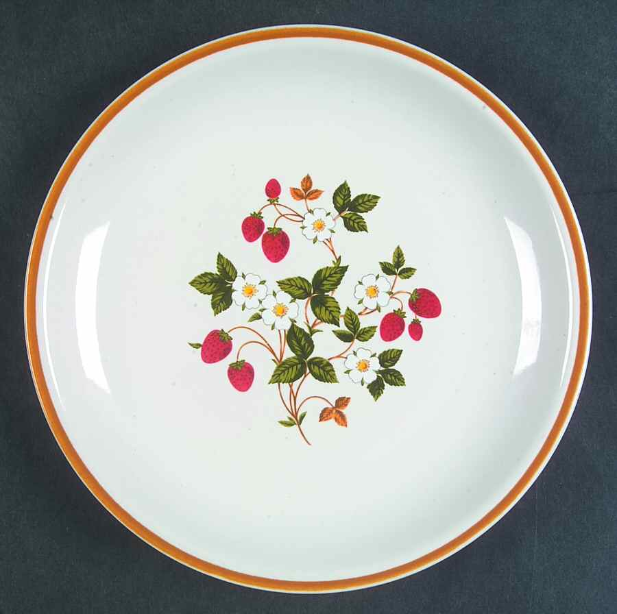 Strawberries N Cream (Coupe Quarter Inch Rim) Bread & Butter Plate by Japan-1