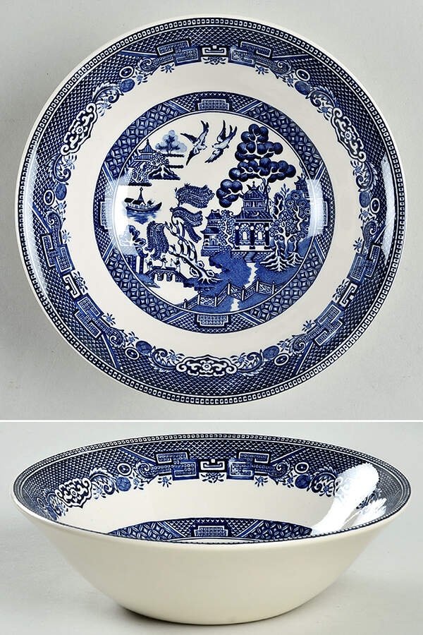 Willow Blue (Black & Blue Backstamps, Older) Coupe Cereal Bowl by Johnson Brothers-1