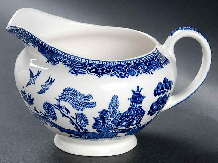Willow Blue (Black & Blue Backstamps, Older) Creamer by Johnson Brothers-1
