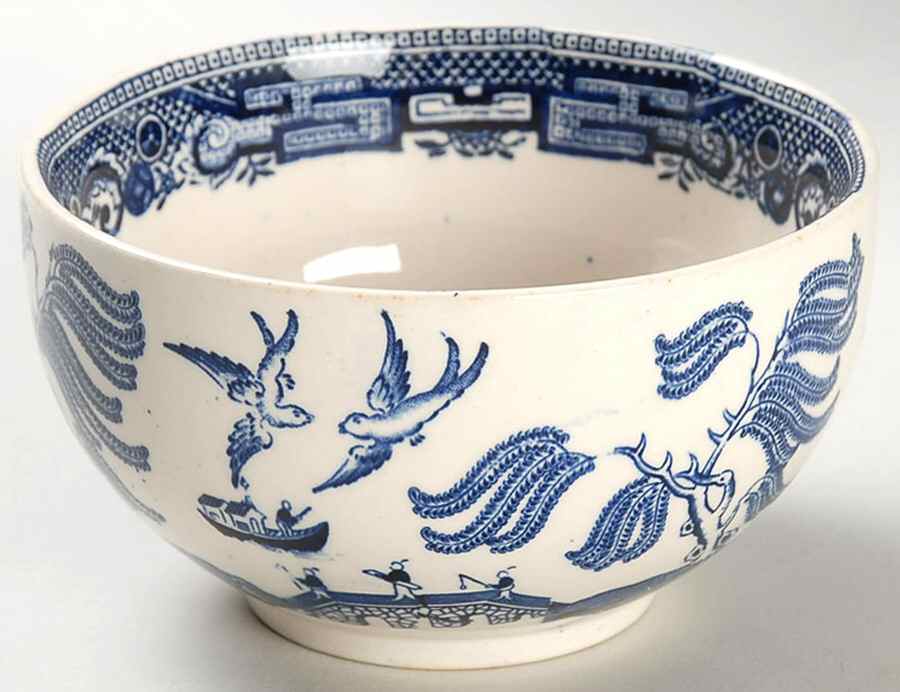 Willow Blue (Black & Blue Backstamps, Older) Open Sugar Bowl by Johnson Brothers-1