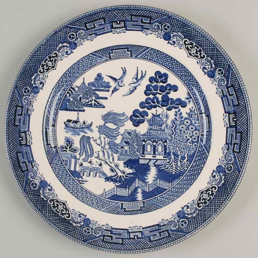 Willow Blue (Black & Blue Backstamps, Older) Dinner Plate by Johnson Brothers-1