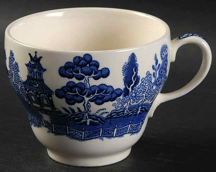 Willow Blue (Black & Blue Backstamps, Older) Flat Cup by Johnson Brothers-1