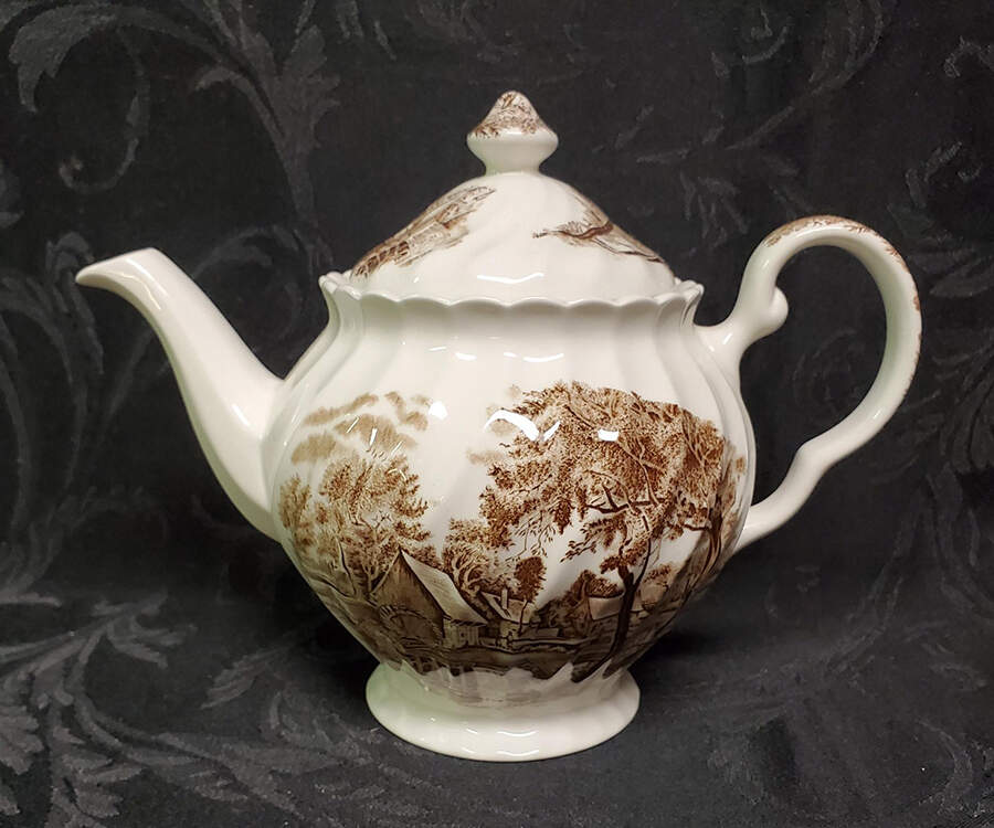 Watermill Brown Teapot & Lid by Johnson Brothers-1