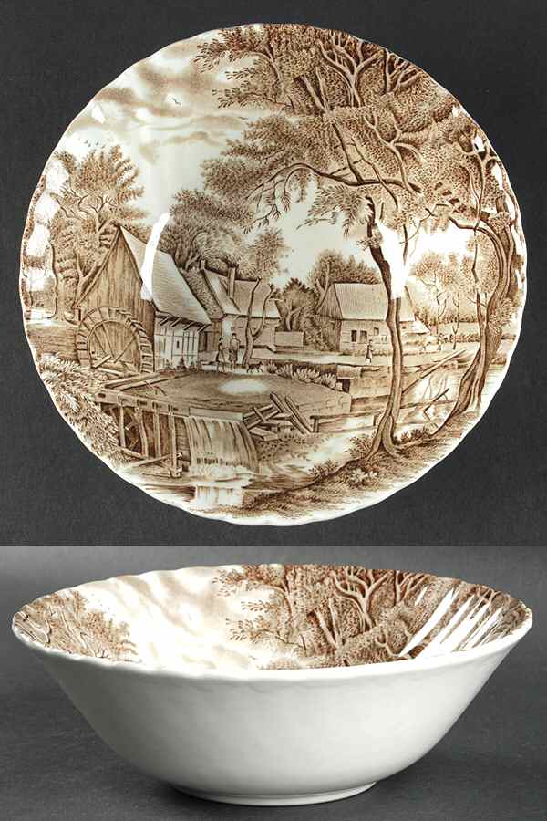 Watermill Brown 8" Round Vegetable Bowl by Johnson Brothers-1
