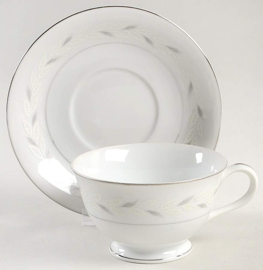 Garland Footed Cup & Saucer Set by M Japan-1