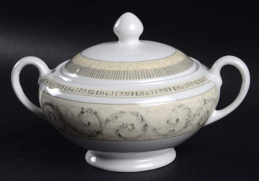 Acanthus Blue Sugar Bowl & Lid by Johnson Brothers-1