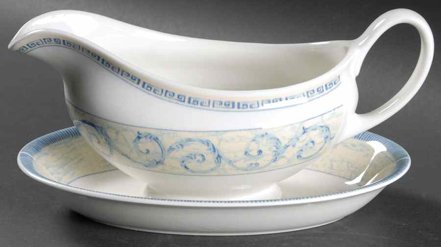 Acanthus Blue Gravy Boat & Underplate by Johnson Brothers-1